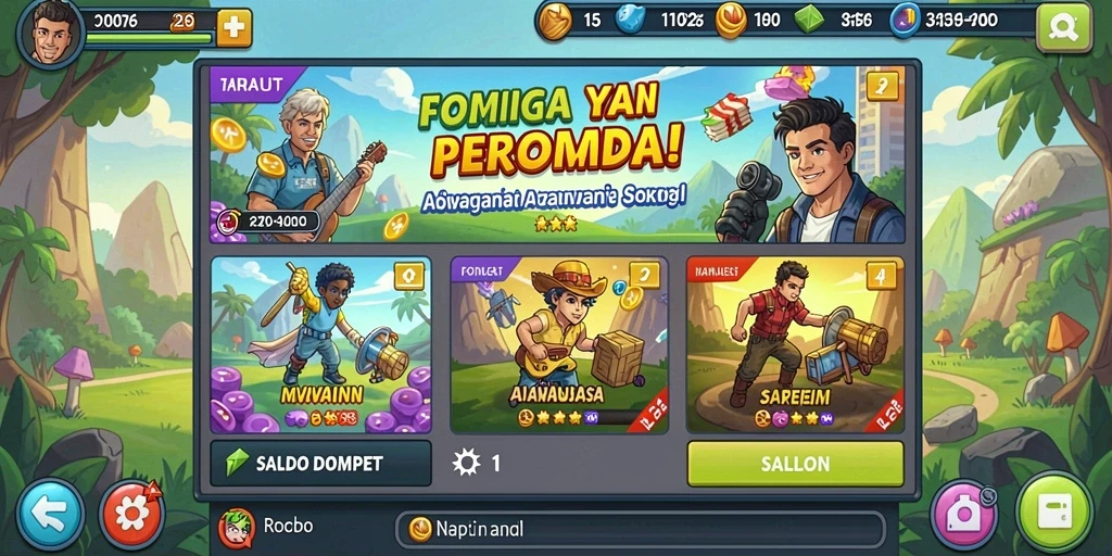 Screenshot menampilkan dunia fantasi yang indah.