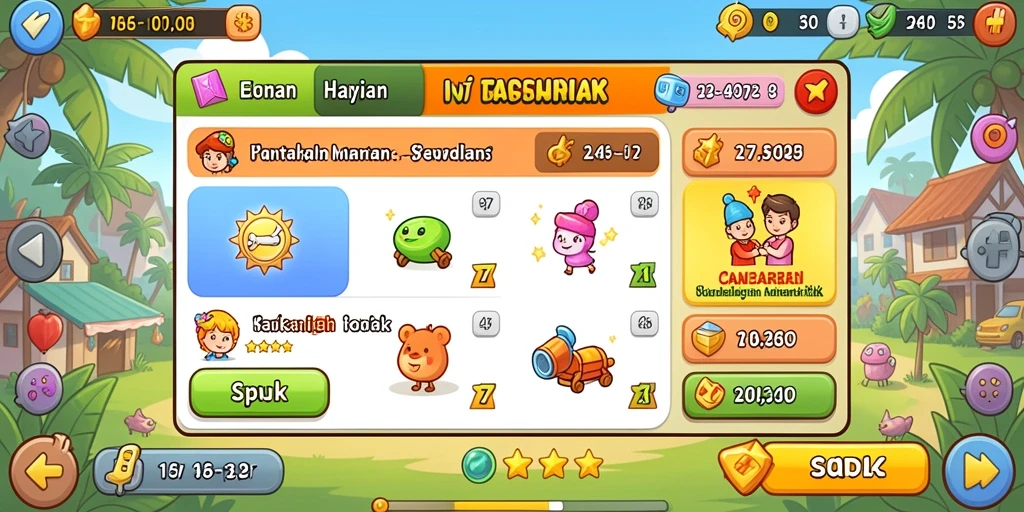 Screenshot memperlihatkan item power-up yang menarik.